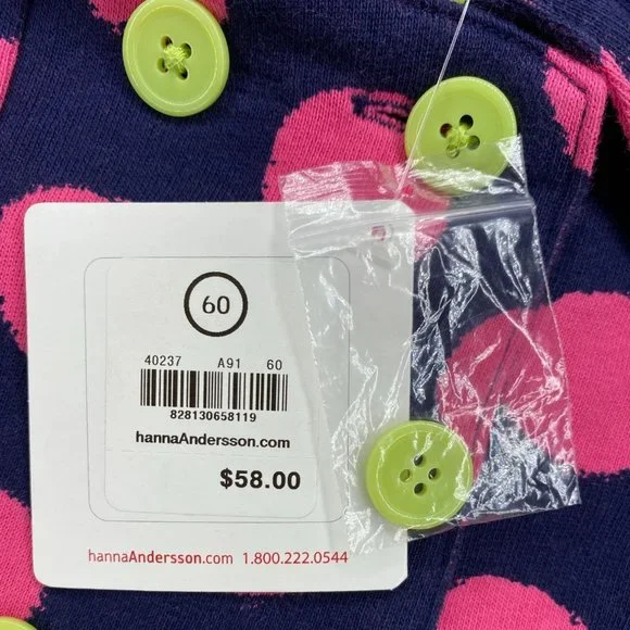 Hanna Andersson Polka Dot Lightweight Peacoat